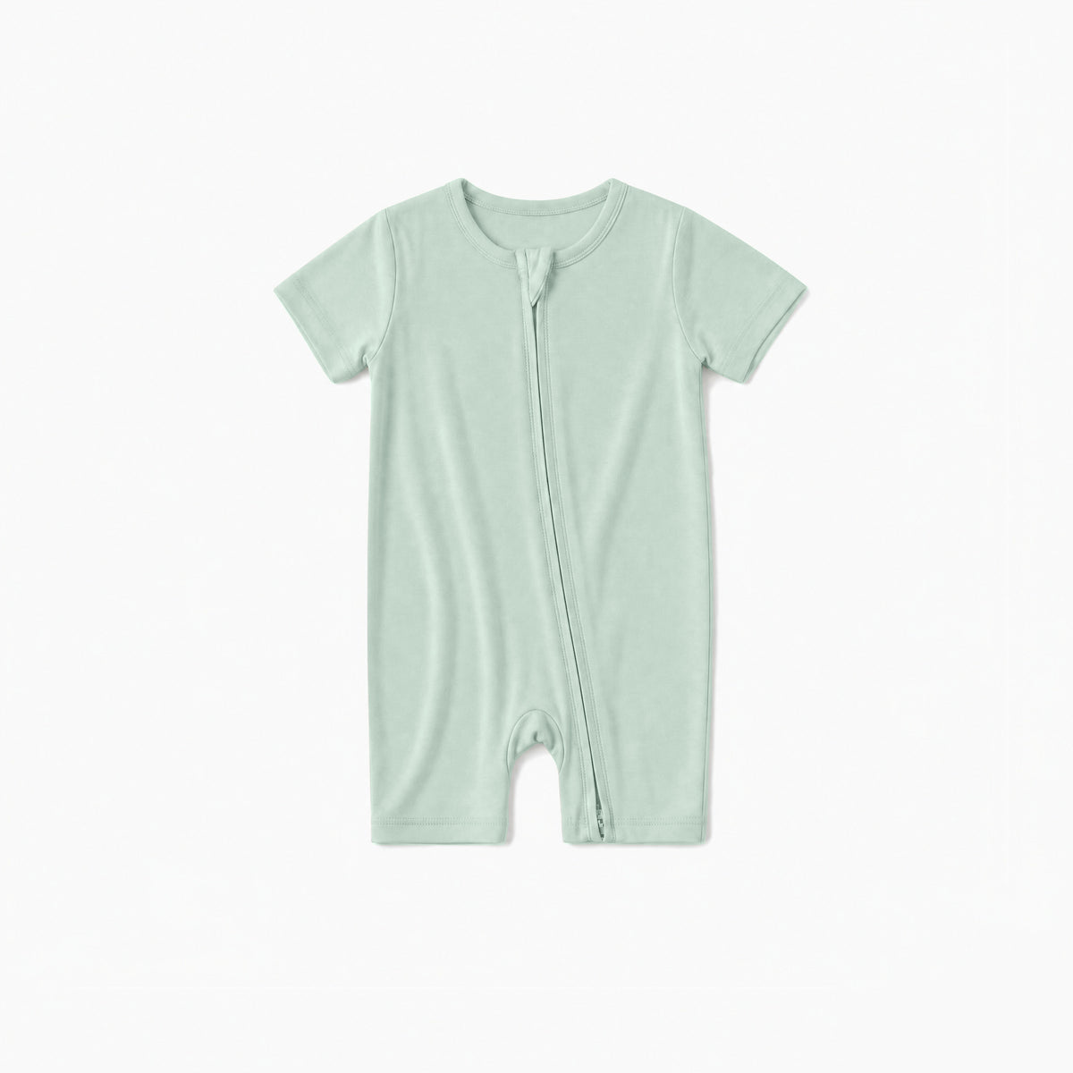 Baby Bamboo Zipper Pajama Romper Sage Green Solid