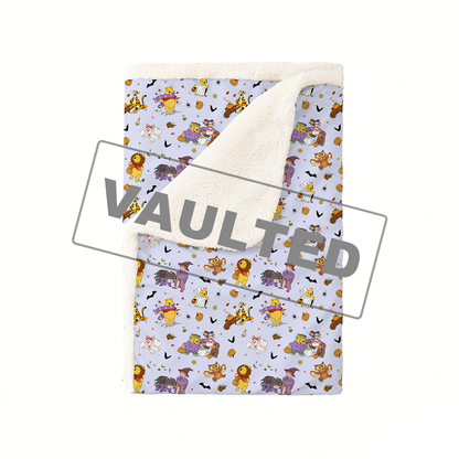 Halloween Bear Pumpkin Bat Bamboo Blanket