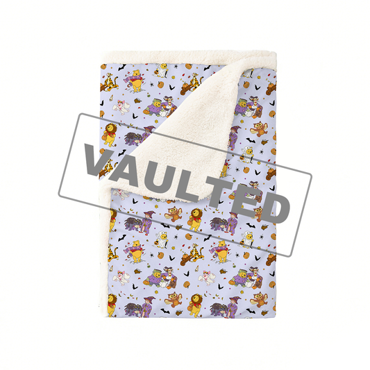 Halloween Bear Pumpkin Bat Bamboo Blanket