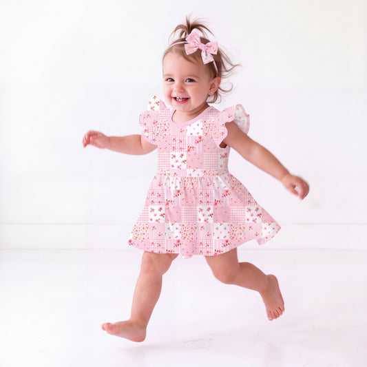 Robe bébé à manches longues en bambou et papillon