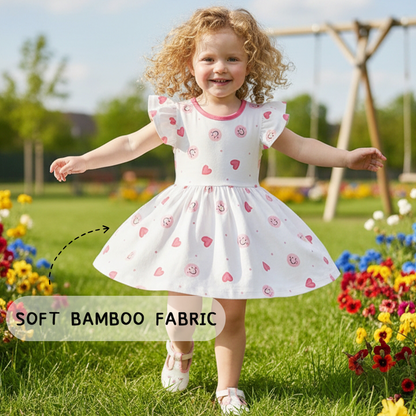 Sweet Hearts and Smiley Faces Pink Dress With Bodysuit