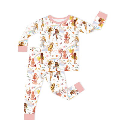 Dancing Fairy Friends Rainbow Flowers Journey Kids Two-Piece Pajama Set