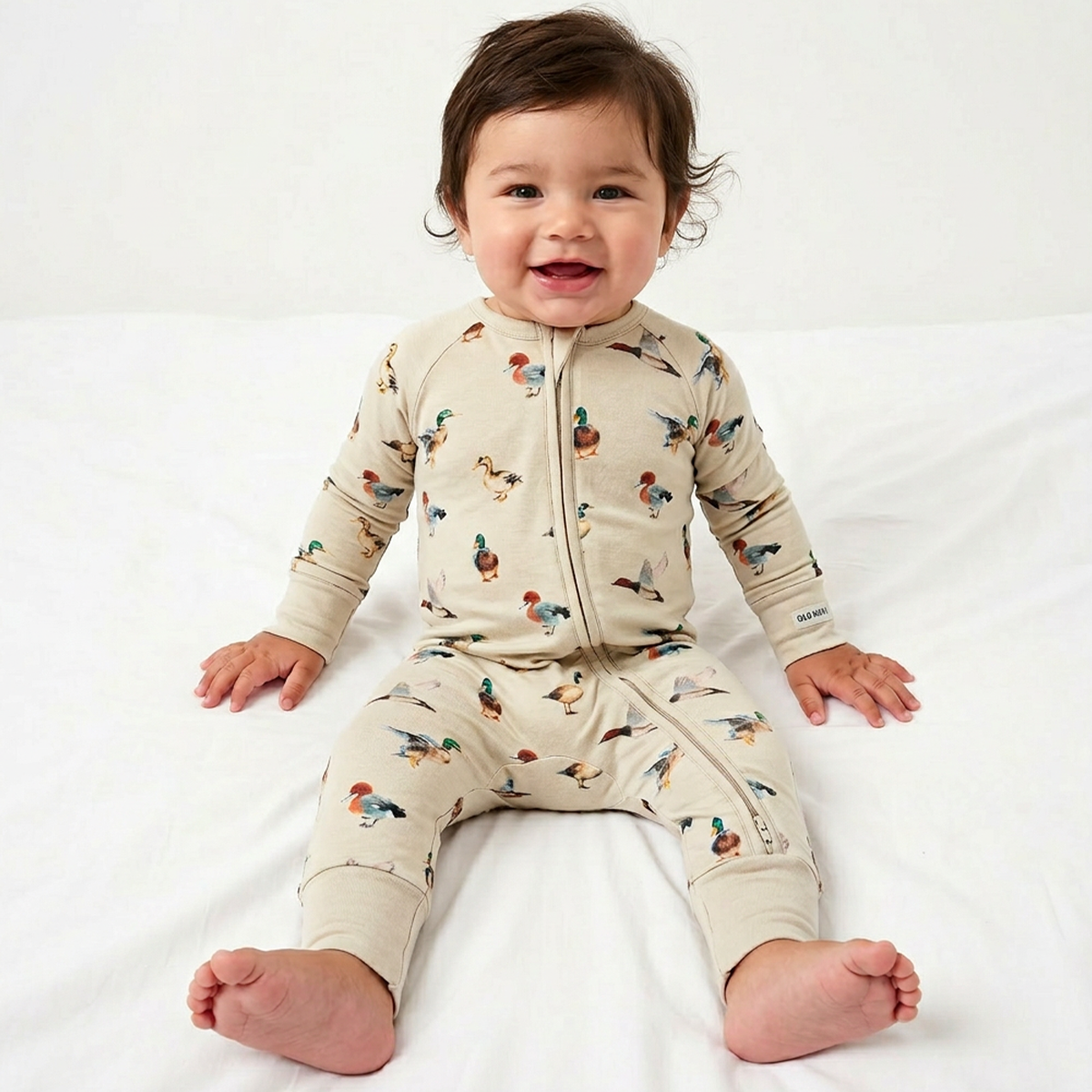 Baby Bamboo Zipper Pajama Romper Colorful Ducks