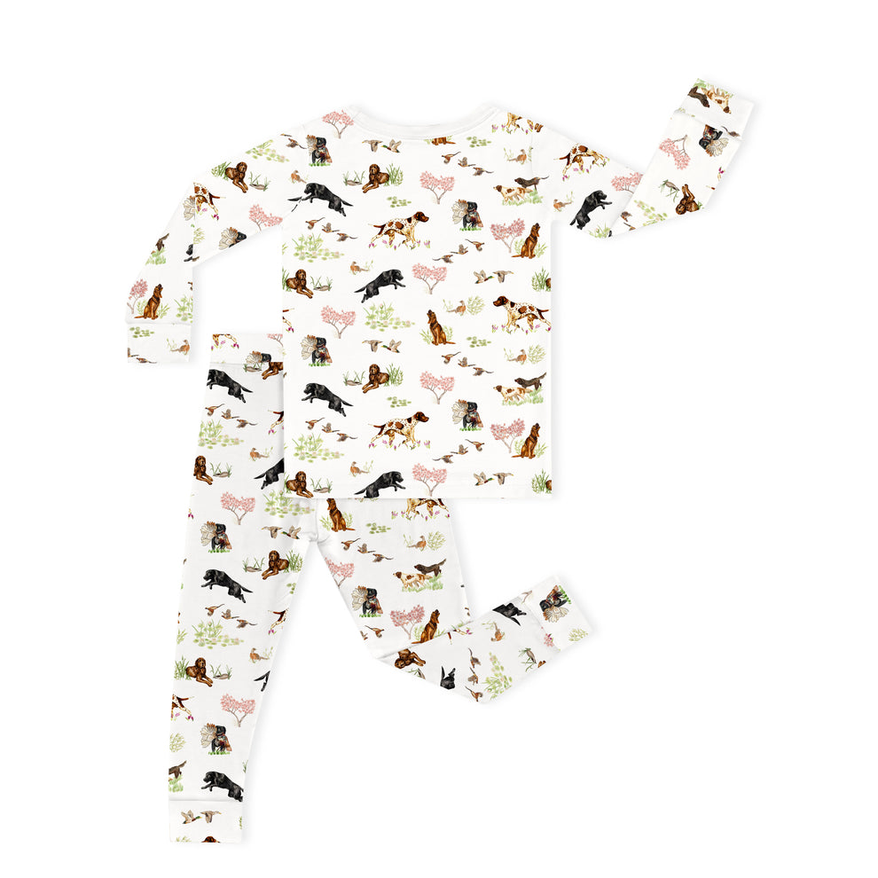 Kids Bamboo Two-Piece Pajama Set Hunting Puppy Dog and Game Bird – MIOZING