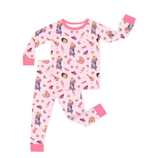 Pink Cowgirl Dreams Kids Two-Piece Pajama Set