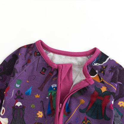 Halloween Classic Cartoon Characters Bamboo Zipper Romper Pajamas