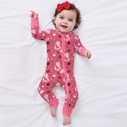 Nashville Songbird Bamboo Zipper Romper Pajamas