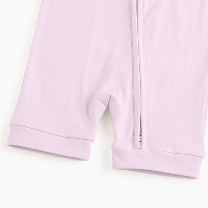 Baby Bamboo Zipper Pajama Romper Soft Pink Solid