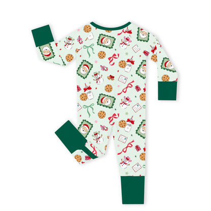 Christmas Santa’s Sweet Treats Baby Bamboo Zipper Pajama Romper