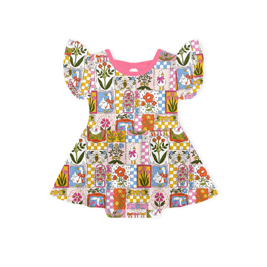 Robe bébé à manches longues en bambou et papillon