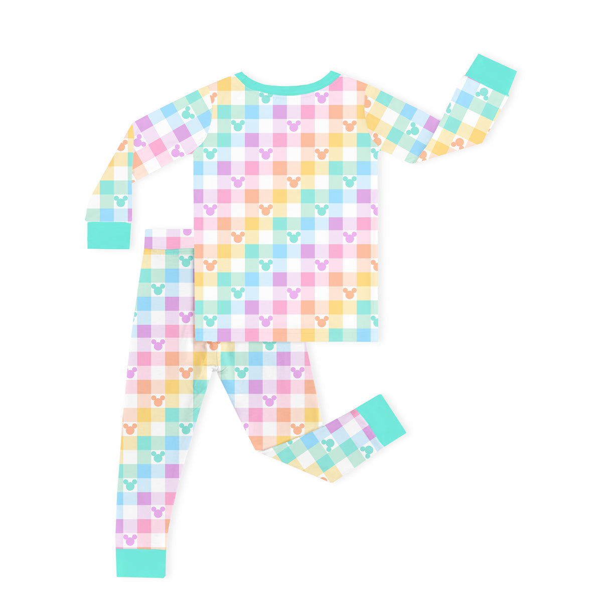 Pastel Magic Check Kids Bamboo Two-Piece Pajama Set