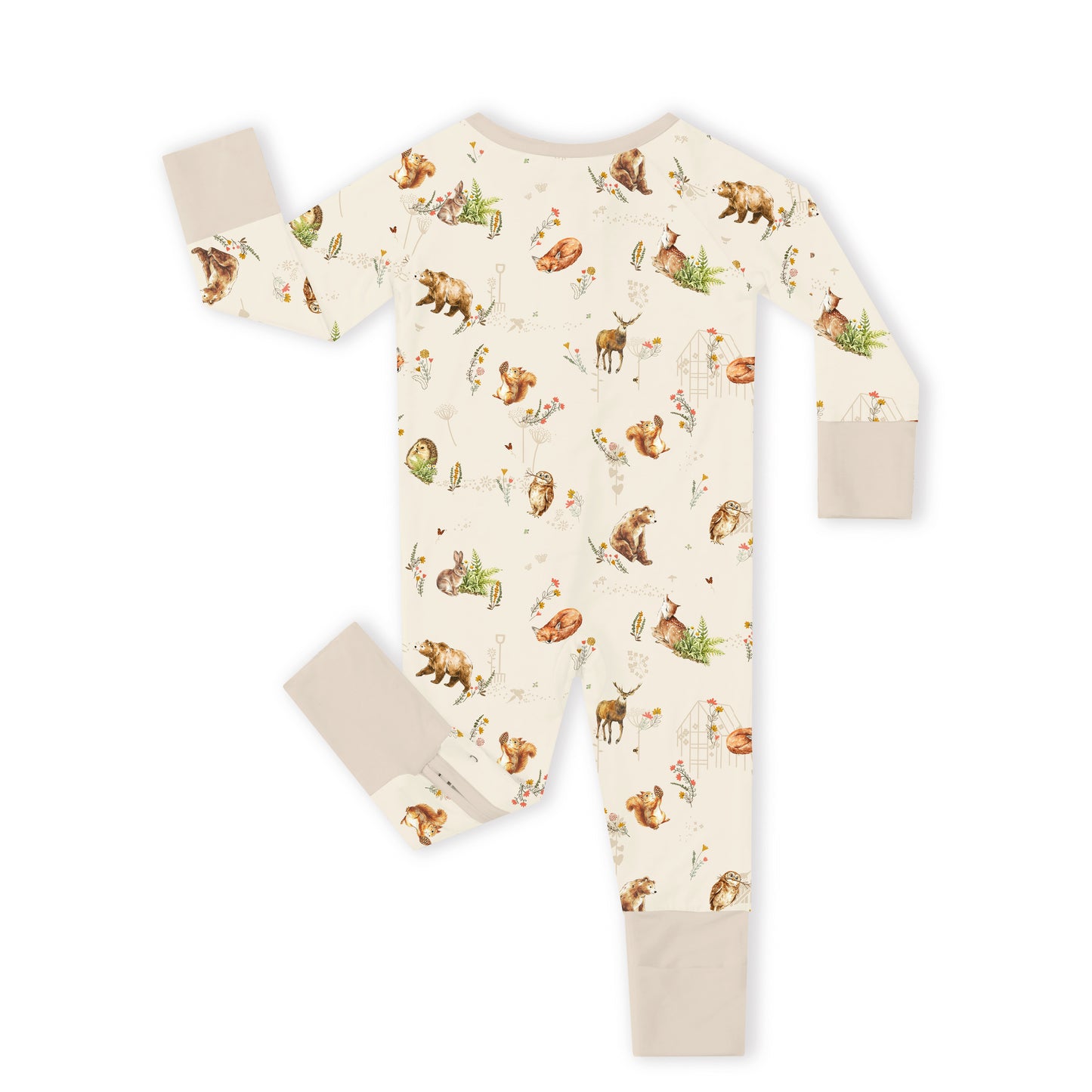Baby Bamboo Zipper Pajama Romper Farmyard Friends Woodland Journey
