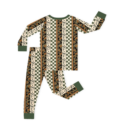 Coquette Forest Camo Kids Bamboo Two-Piece Pajama Set
