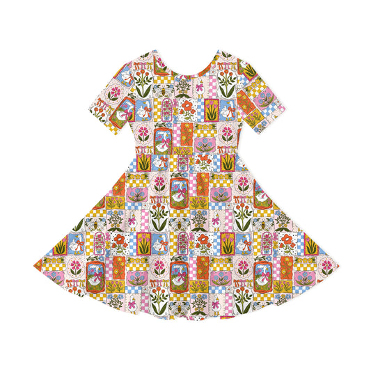 Vintage Goose Garden Kids Bamboo Long Sleeves Dress