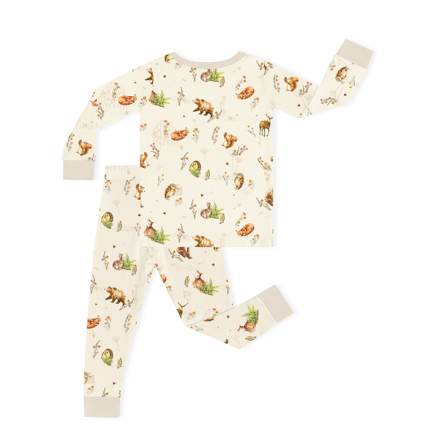 Kids Bamboo Two-Piece Pajama Set Farmyard Friends Woodland Journey