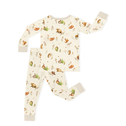Kids Bamboo Two-Piece Pajama Set Farmyard Friends Woodland Journey