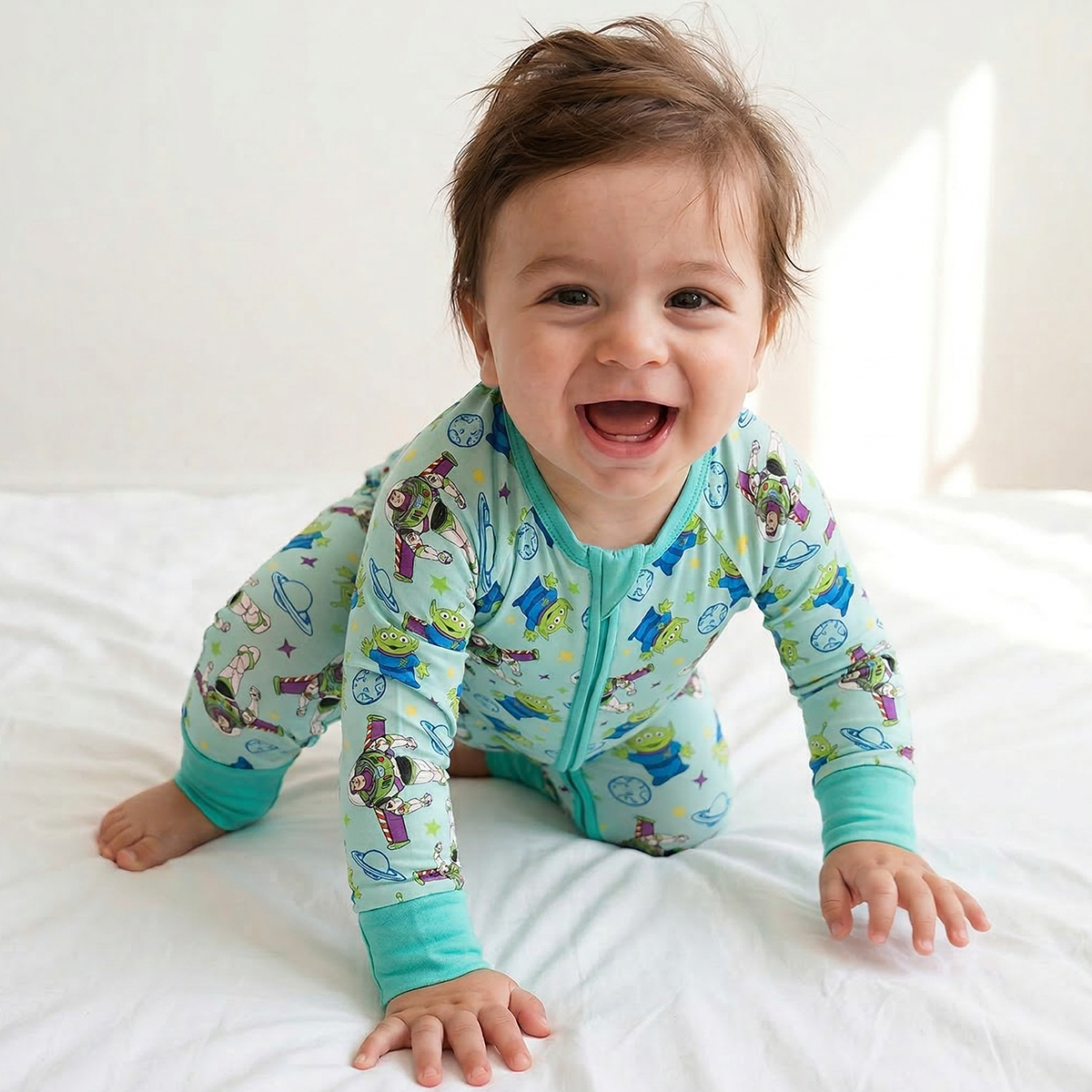 Toy Club Planet Bamboo Zipper Romper Pajamas