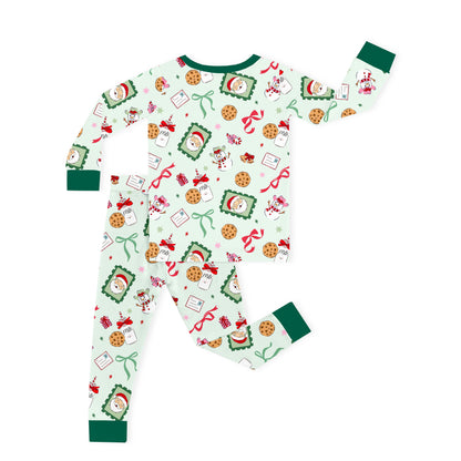 Christmas Santa’s Sweet Treats Kids Bamboo Two-Piece Pajama Set