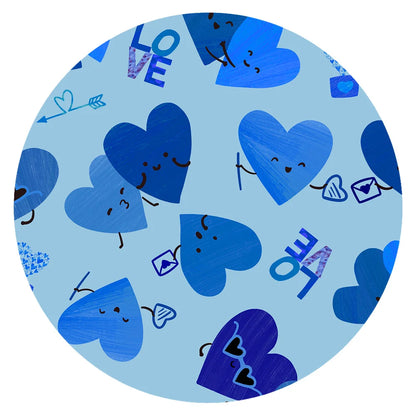 Blue Love and Heart Hugs Bamboo Fitted Crib Sheet