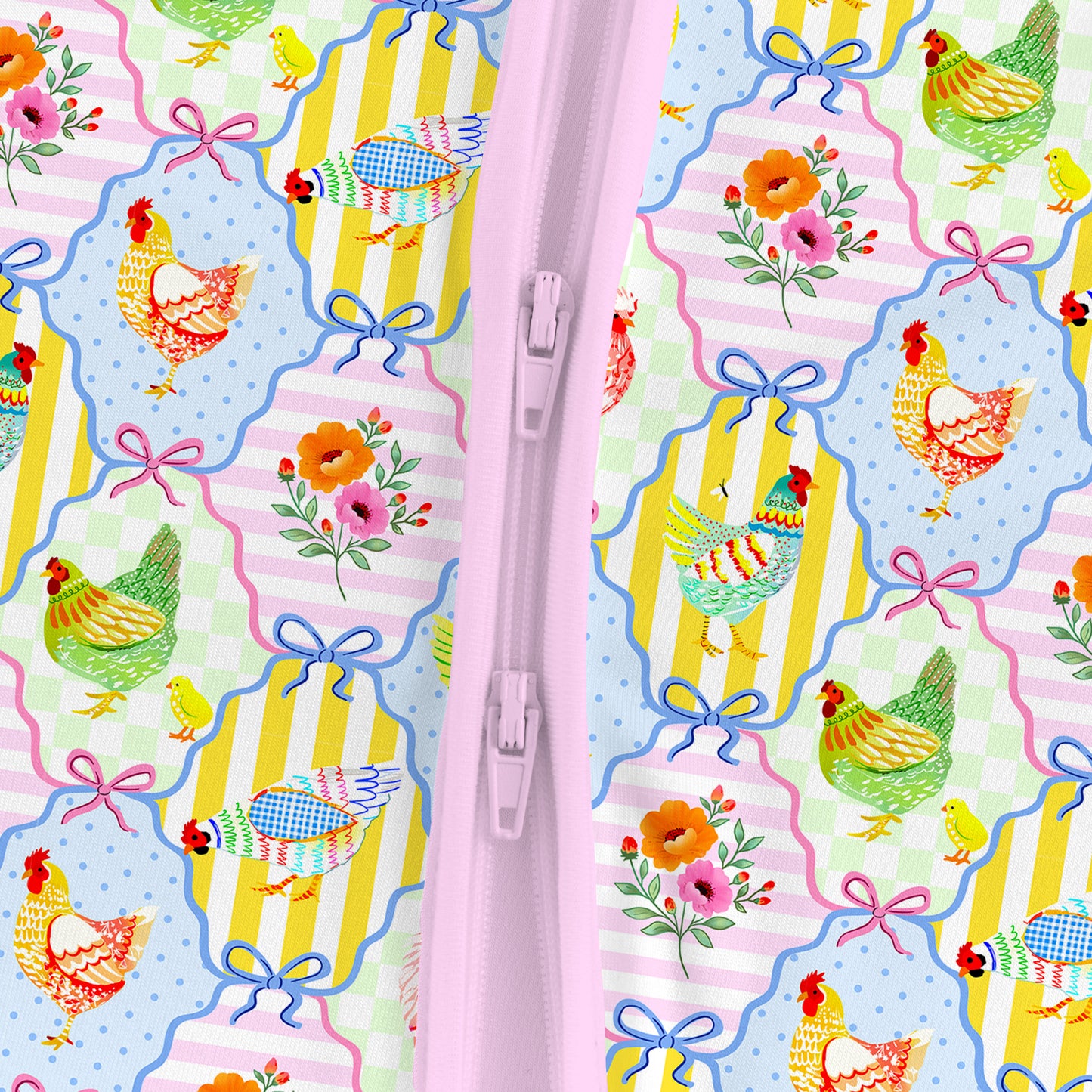 Pastel Country Coop Bamboo Zipper Pajama Romper