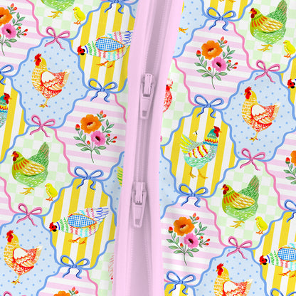 Pastel Country Coop Bamboo Zipper Pajama Romper