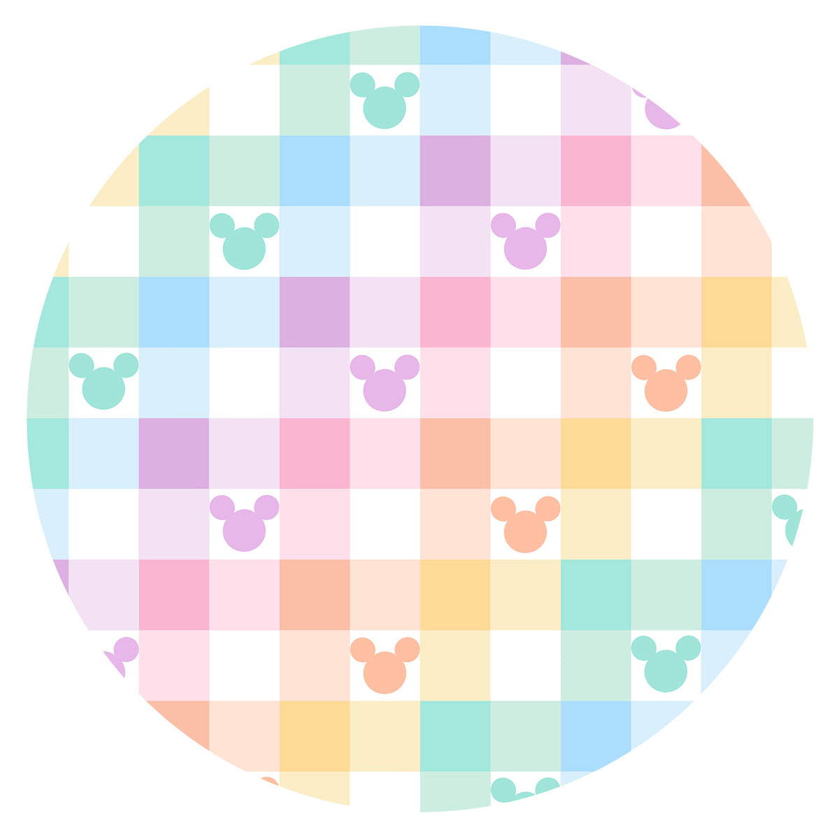 Pastel Magic Check Bamboo Headband Bow
