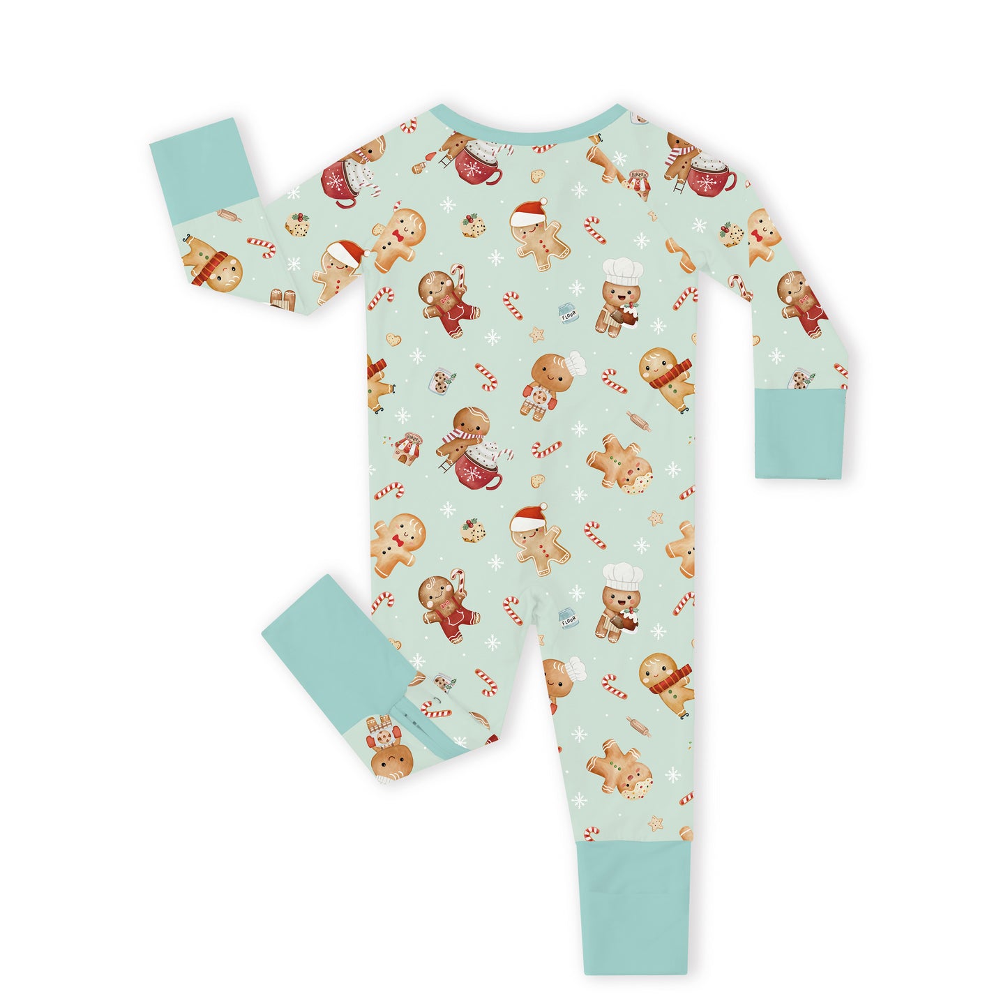Christmas Gingerbread Sweet Bakery Baby Bamboo Zipper Pajama Romper