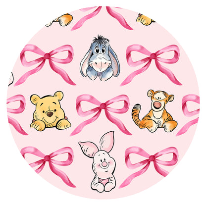 Sunny Bear and Pig Friends Bow Bamboo Zipper Romper Pajamas