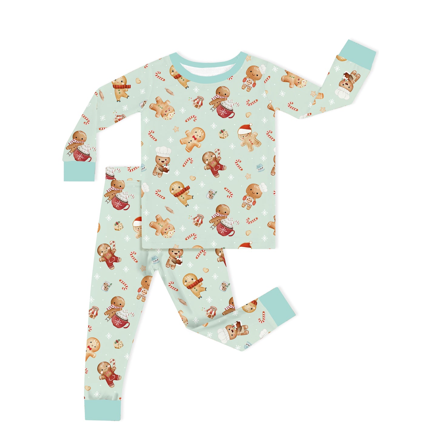 Christmas Gingerbread Sweet Bakery Kids Bamboo Two-Piece Pajama Set