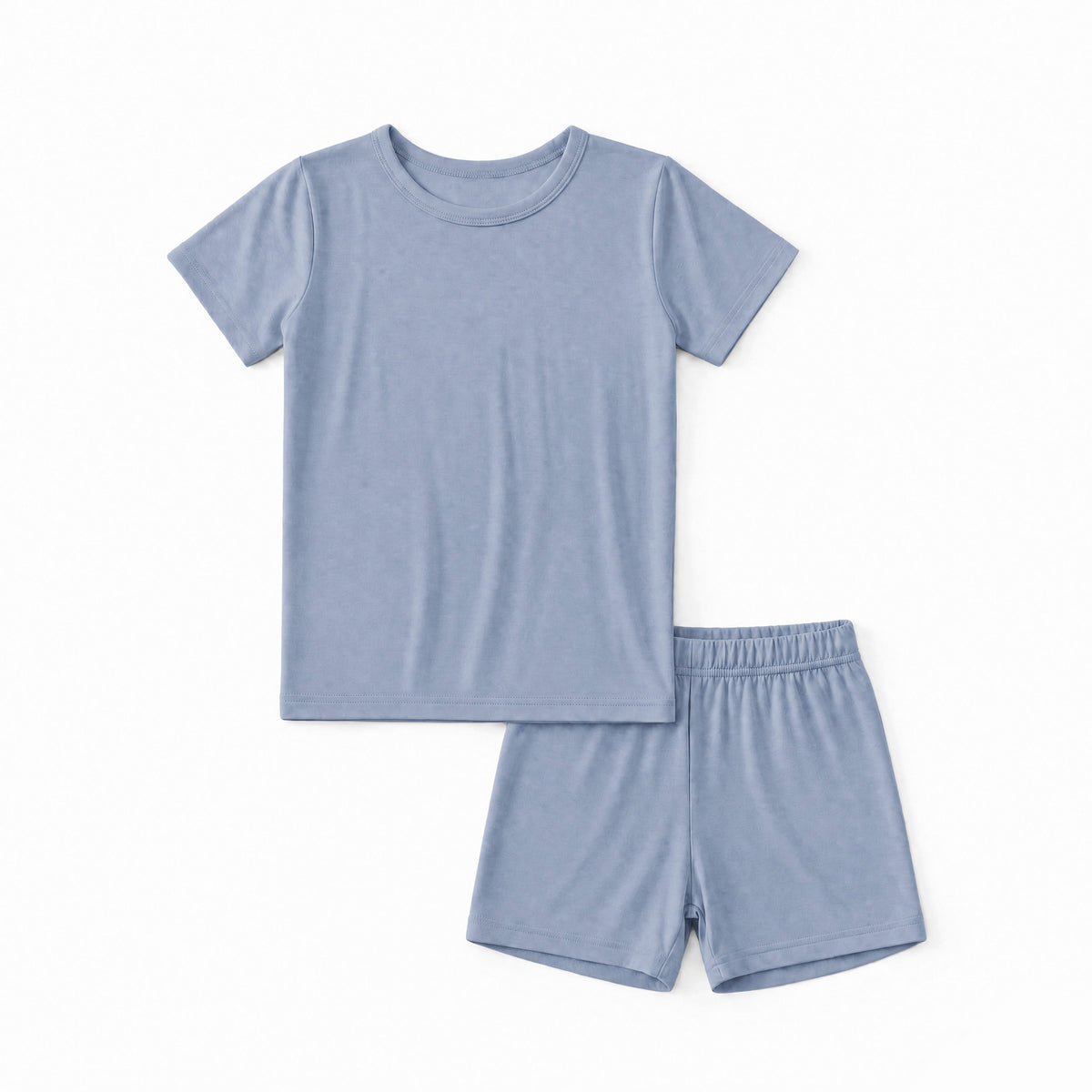 Kids Bamboo Two-Piece Pajama Set Greyish Misty Blue