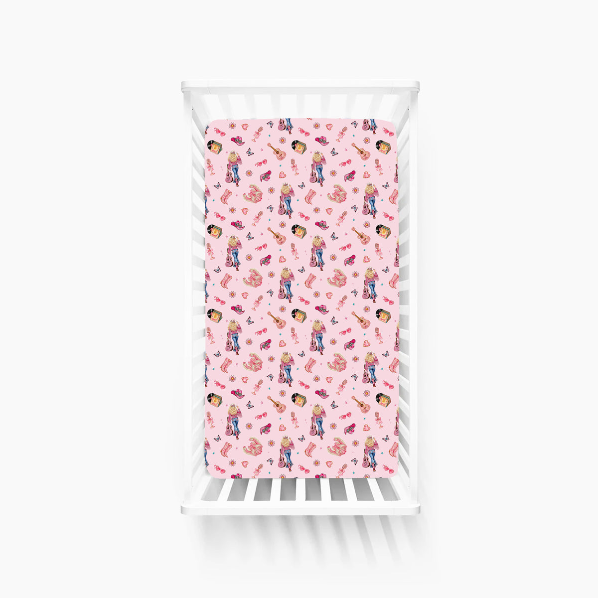 Pink Cowgirl Dreams Bamboo Fitted Crib Sheet