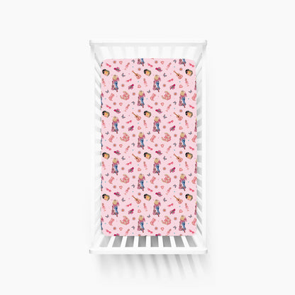 Pink Cowgirl Dreams Bamboo Fitted Crib Sheet