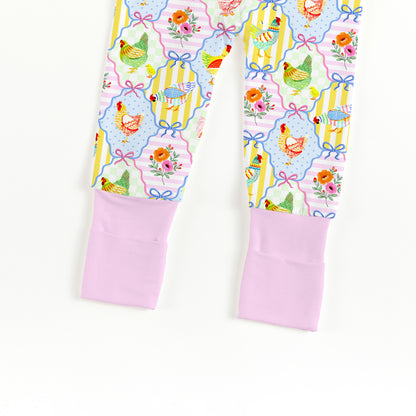 Pastel Country Coop Bamboo Zipper Pajama Romper