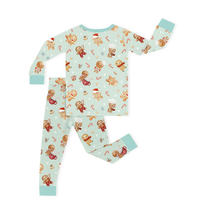 Christmas Gingerbread Sweet Bakery Kids Bamboo Two-Piece Pajama Set