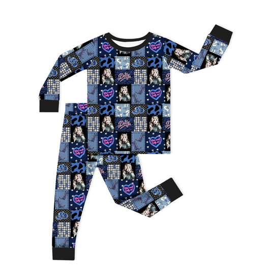 Dolly Neon Country Disco Kids Two-Piece Pajama Set