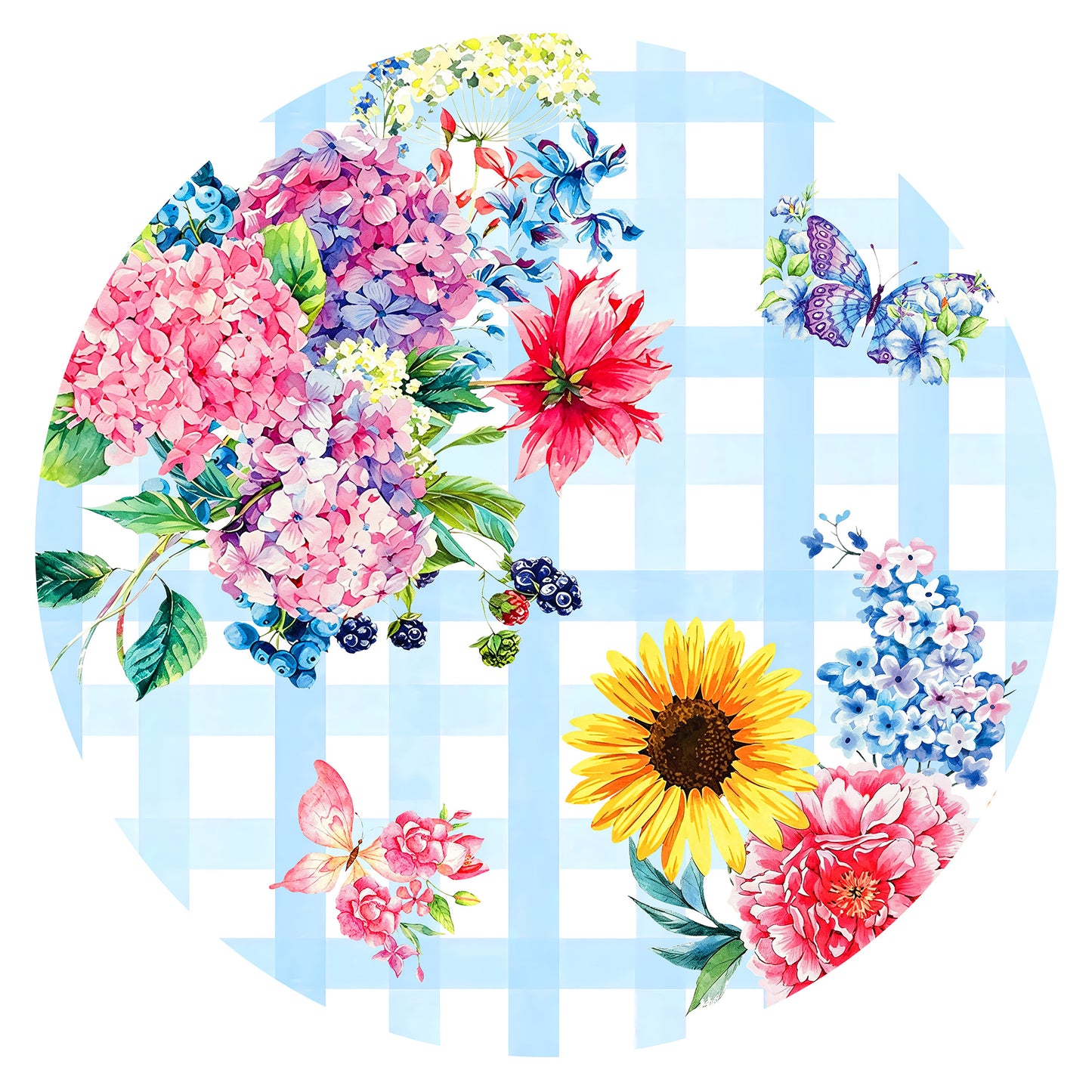 Gingham Garden Bouquet Bamboo Zipper Pajama Romper