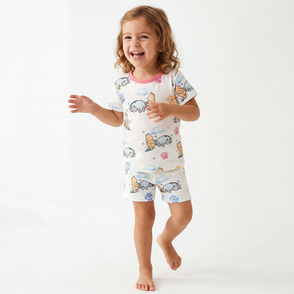 Ensemble short en bambou pour enfants avec œufs de Pâques et ours