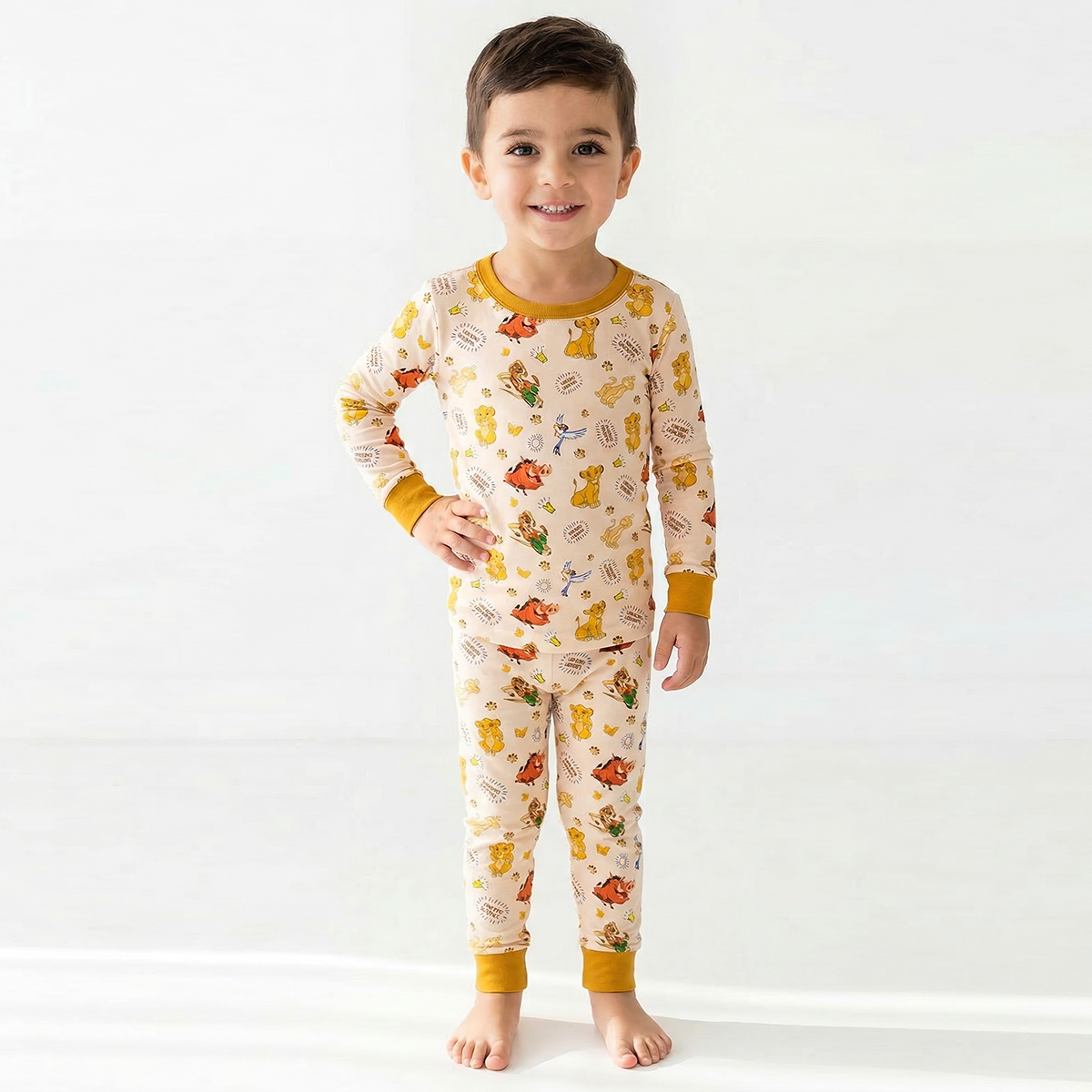 King Lion Friends Kids Bamboo Two-Piece Pajama Set
