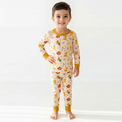 King Lion Friends Kids Bamboo Two-Piece Pajama Set
