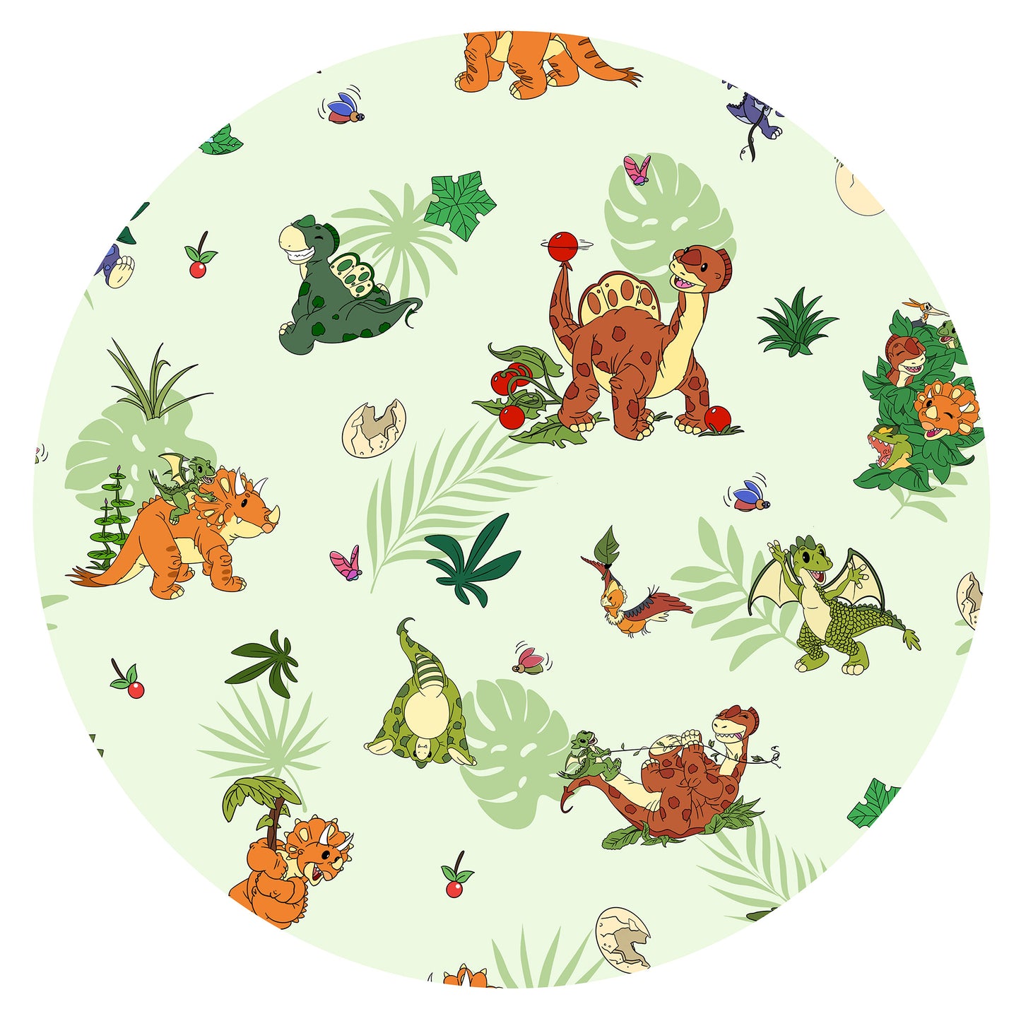 Kids Bamboo Two-Piece Pajama Set Prehistoric Dino Pals Jungle Playtime