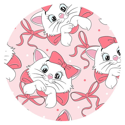 Pink Bow Cat Bamboo Fitted Crib Sheet