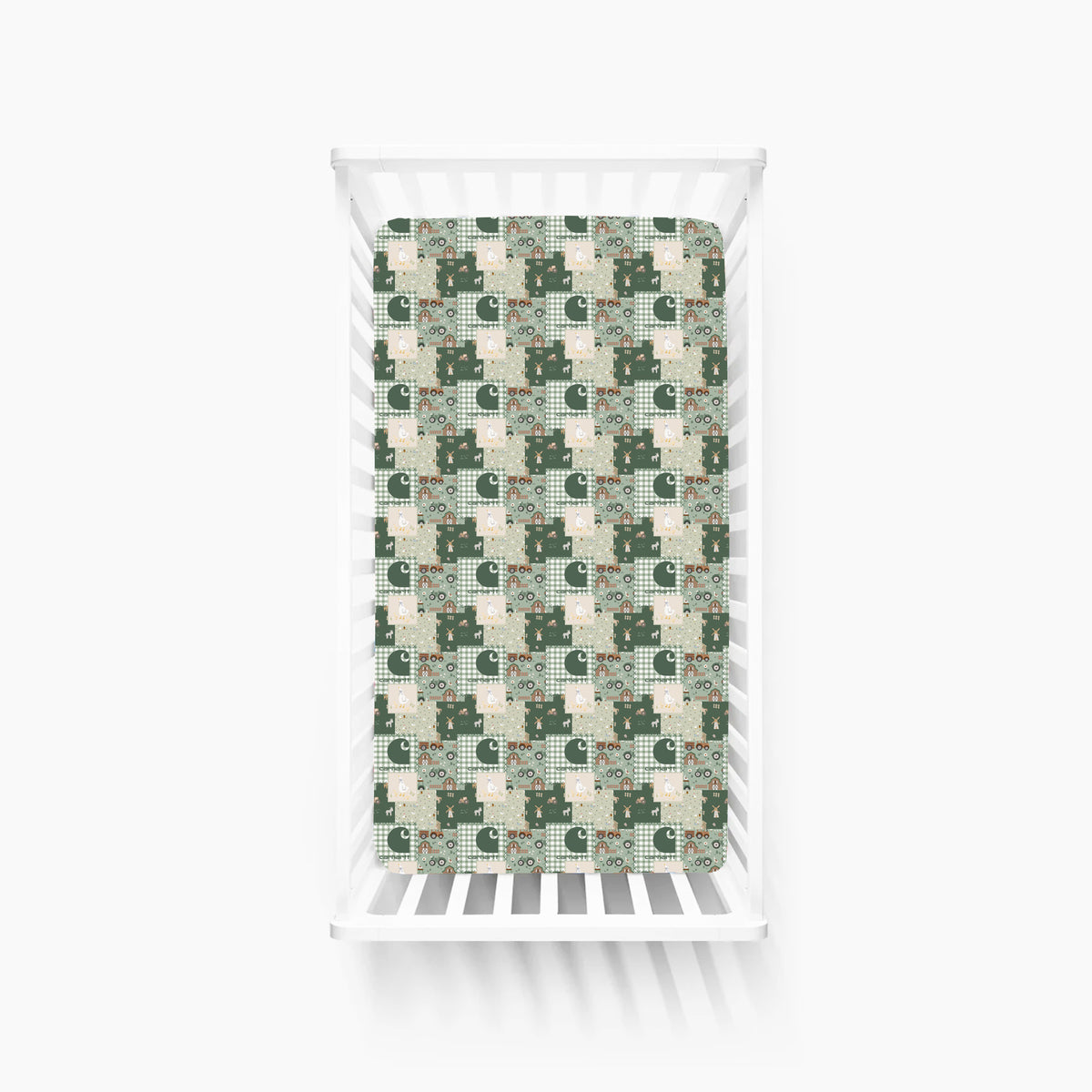 Heritage Farmstead Green Bamboo Fitted Crib Sheet