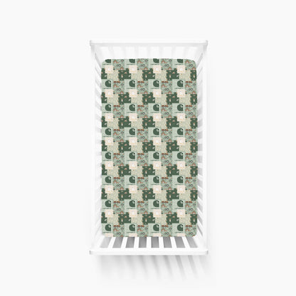 Heritage Farmstead Green Bamboo Fitted Crib Sheet