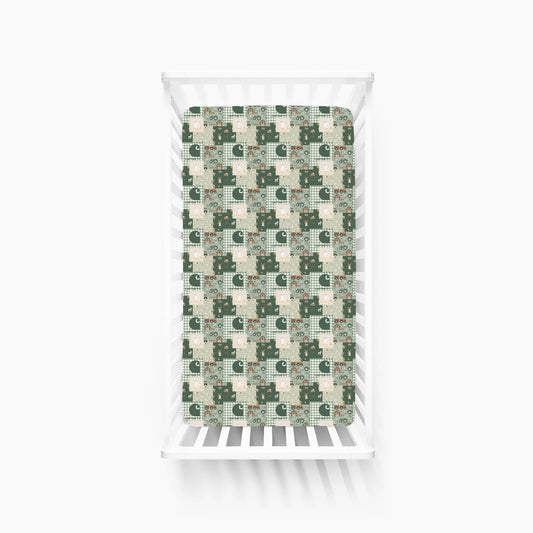 Heritage Farmstead Green Bamboo Fitted Crib Sheet