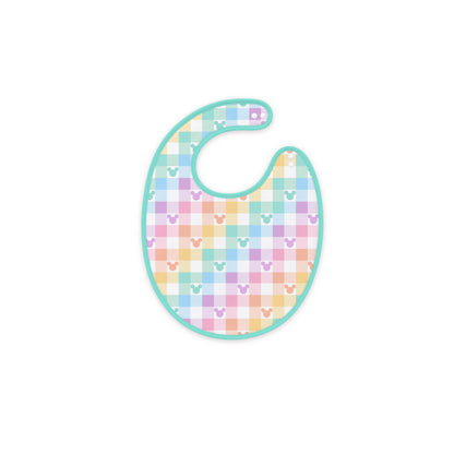 Pastel Magic Check Bamboo Baby Bib