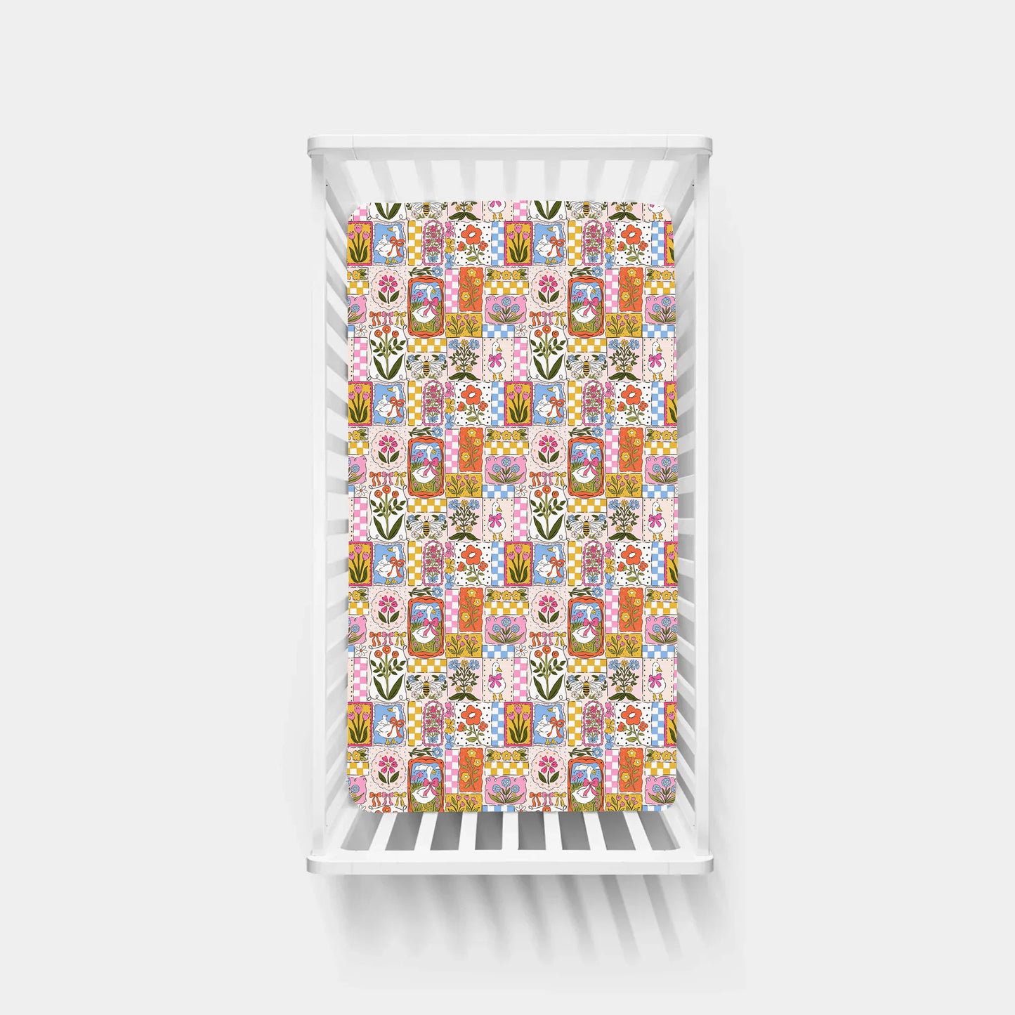Vintage Goose Garden Bamboo Fitted Crib Sheet