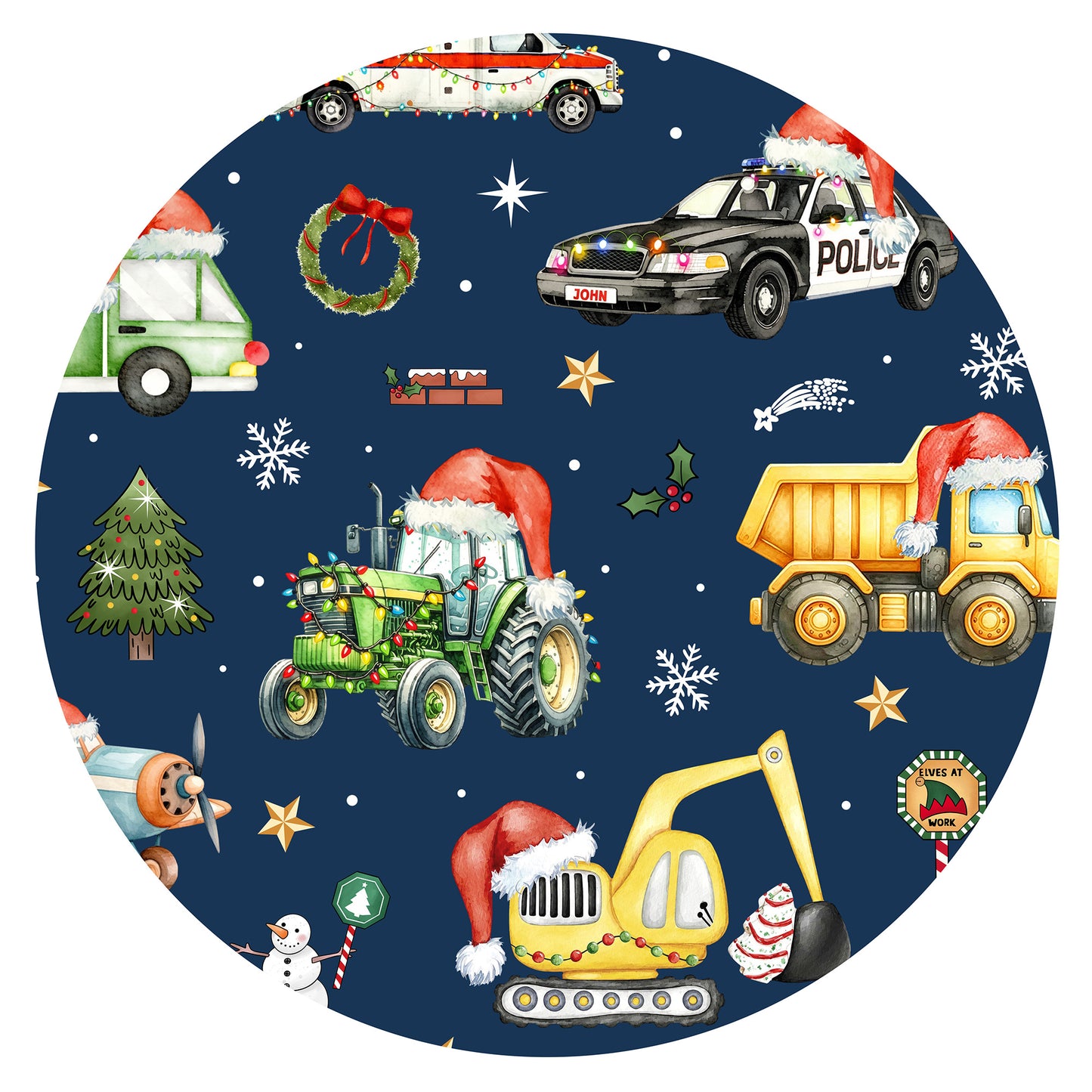 Christmas Winter Trucks Ride Adventure Red Baby Bamboo Zipper Pajama Romper
