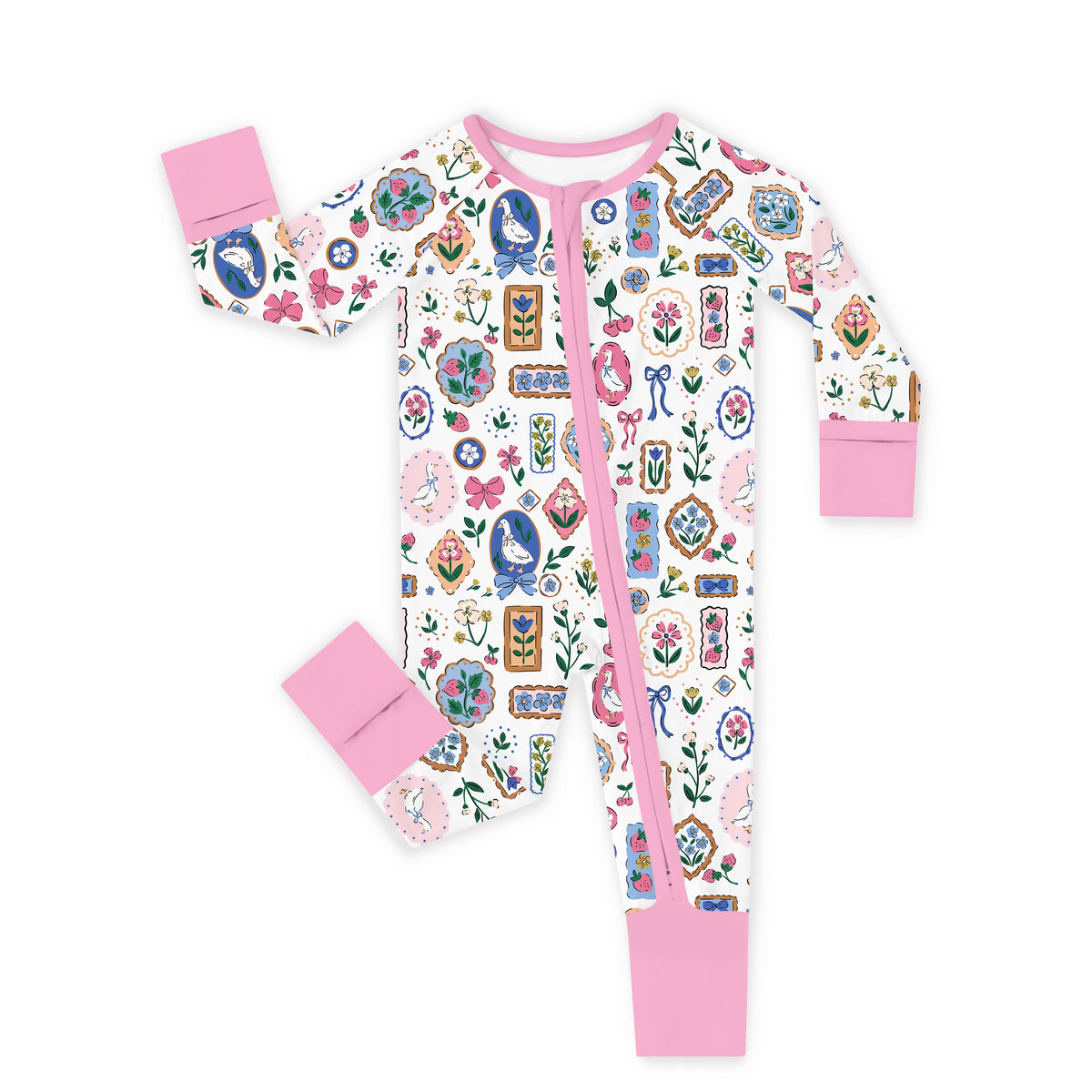 Vintage Goose Gallery Baby Bamboo Zipper Pajama Romper