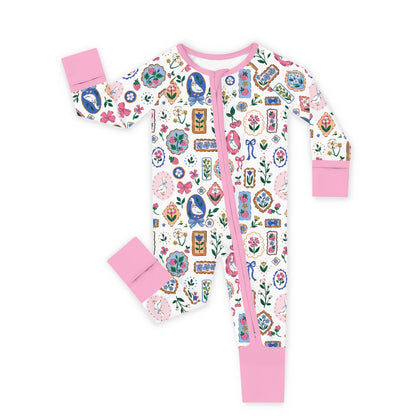 Vintage Goose Gallery Baby Bamboo Zipper Pajama Romper