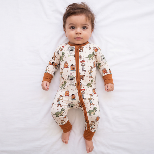 Toy Club Bamboo Zipper Romper Pajamas